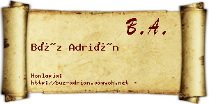 Búz Adrián névjegykártya